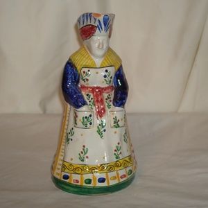 Pichet Polychrome Earthenware Jacqueline French Sculpture